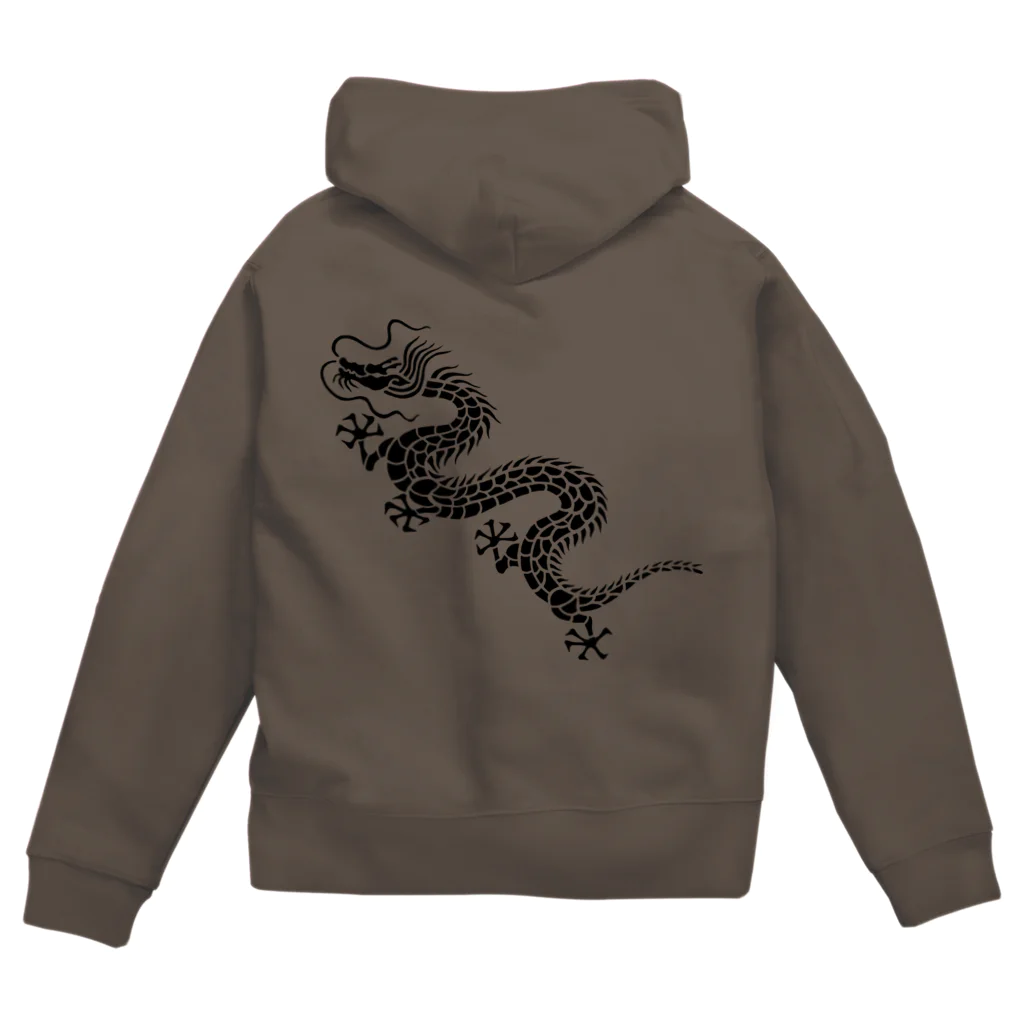 ツバメ堂の昇り龍（黒） Zip Hoodie