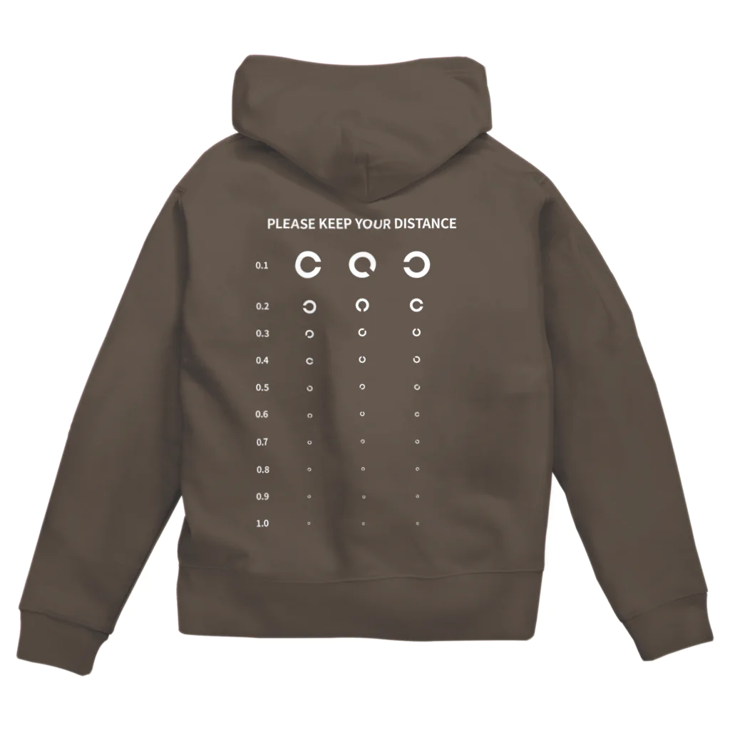 WEBCRE8.jpの着るだけで社会的距離が保たれる（白文字） Zip Hoodie