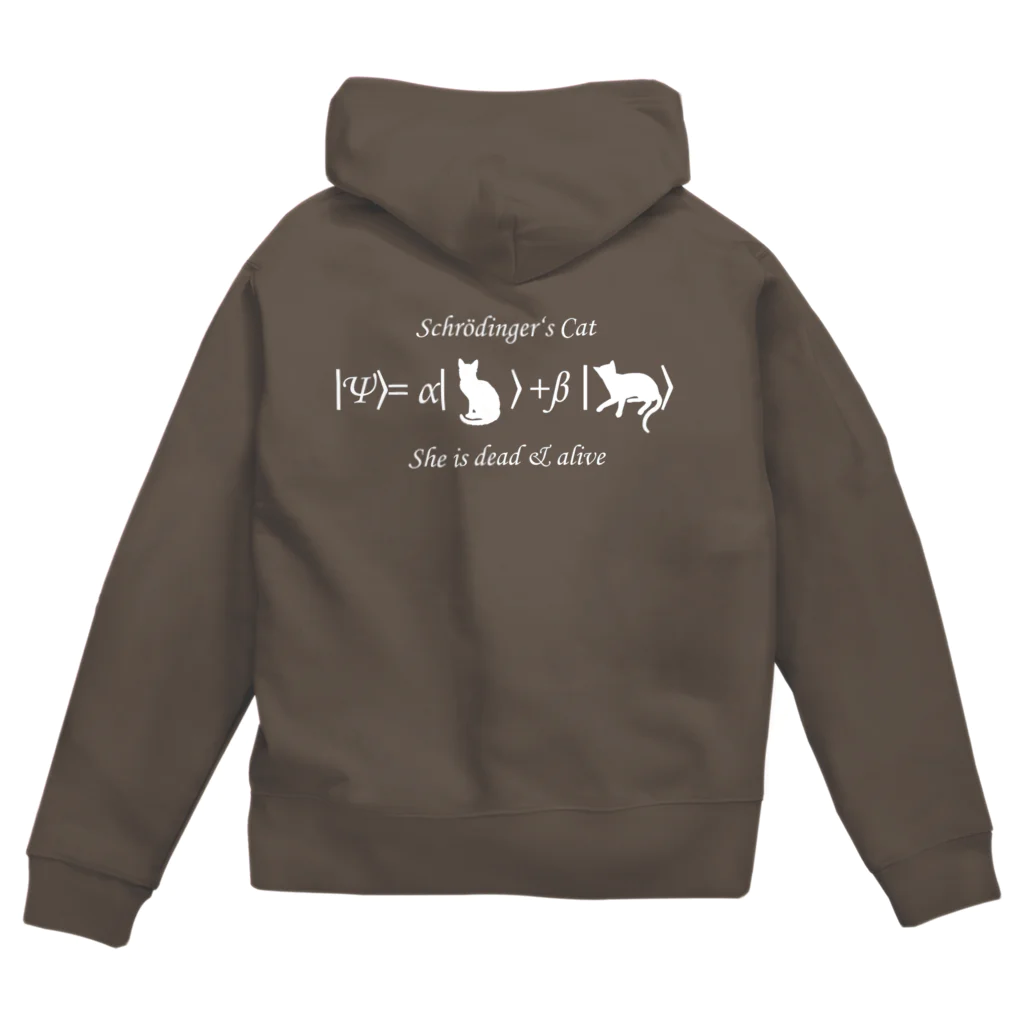 Silvervine Psychedeliqueのシュレーディンガーの猫（白字） Zip Hoodie