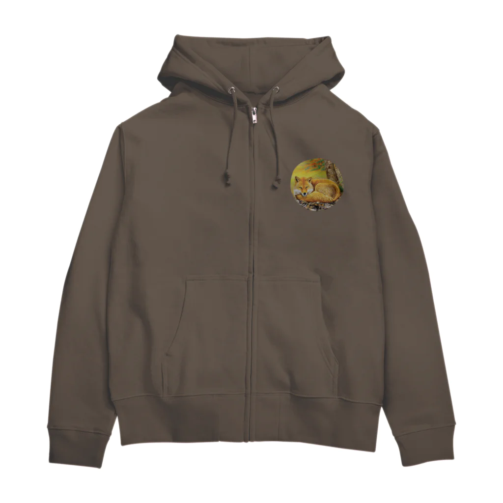 アラスカ野生動物画家きむらけいの錦秋 Zip Hoodie