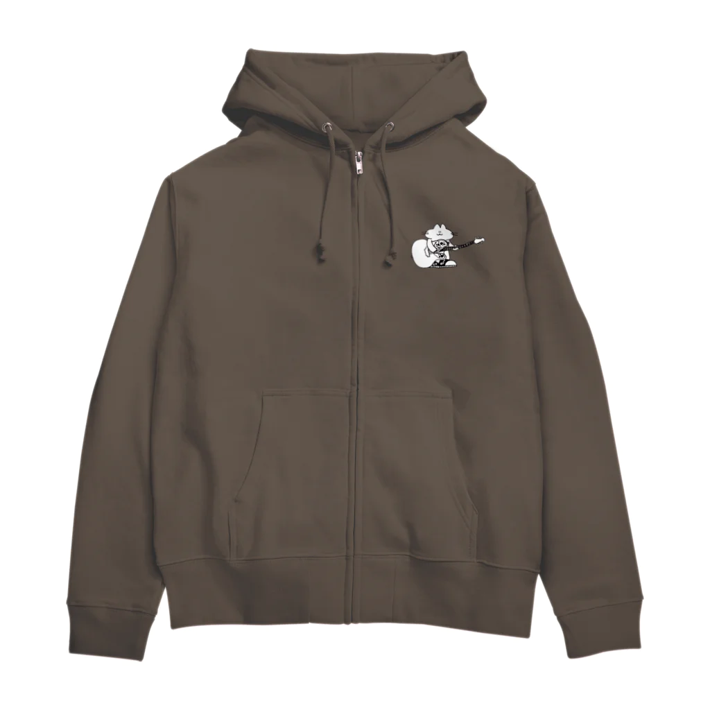 目黒 しおりグッズショップのNo.19 もち子と君のギタージップパーカー Zip Hoodie