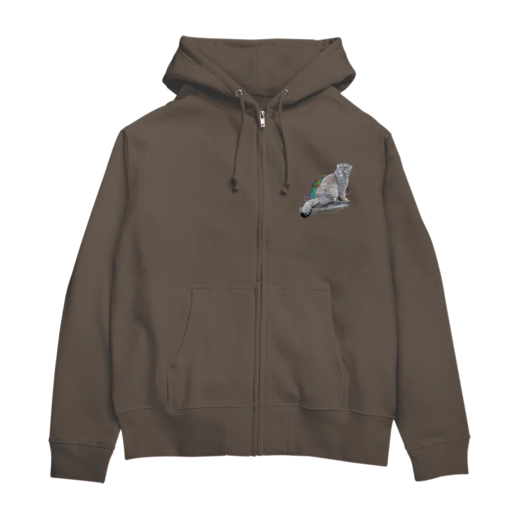 NASU_anikinshopのマヌルネコ 見返りボル Zip Hoodie