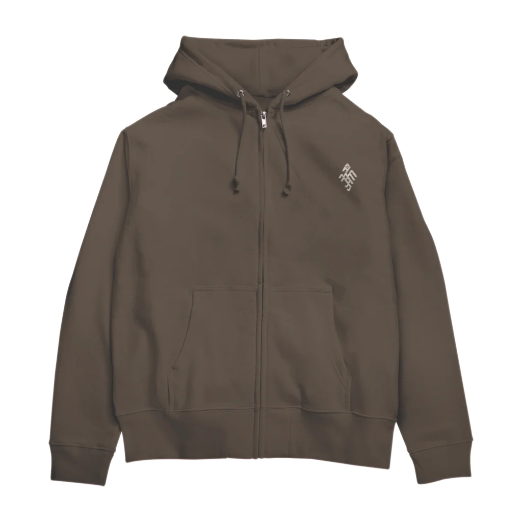 ひとはり堂/こぎん刺しのふくべ（グリーン） Zip Hoodie