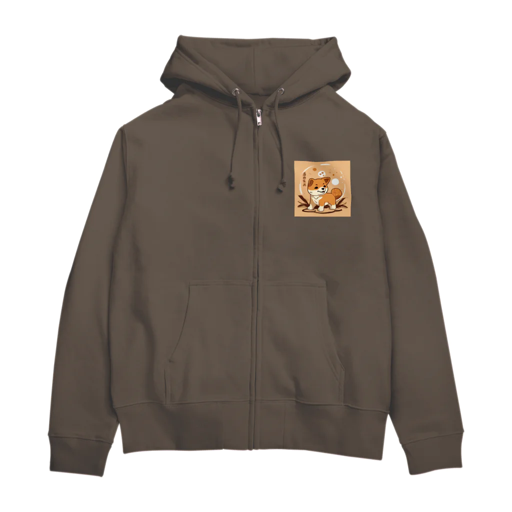 dcgnori／ワンコ画像の柴犬、縄文☆彡古代くん Zip Hoodie