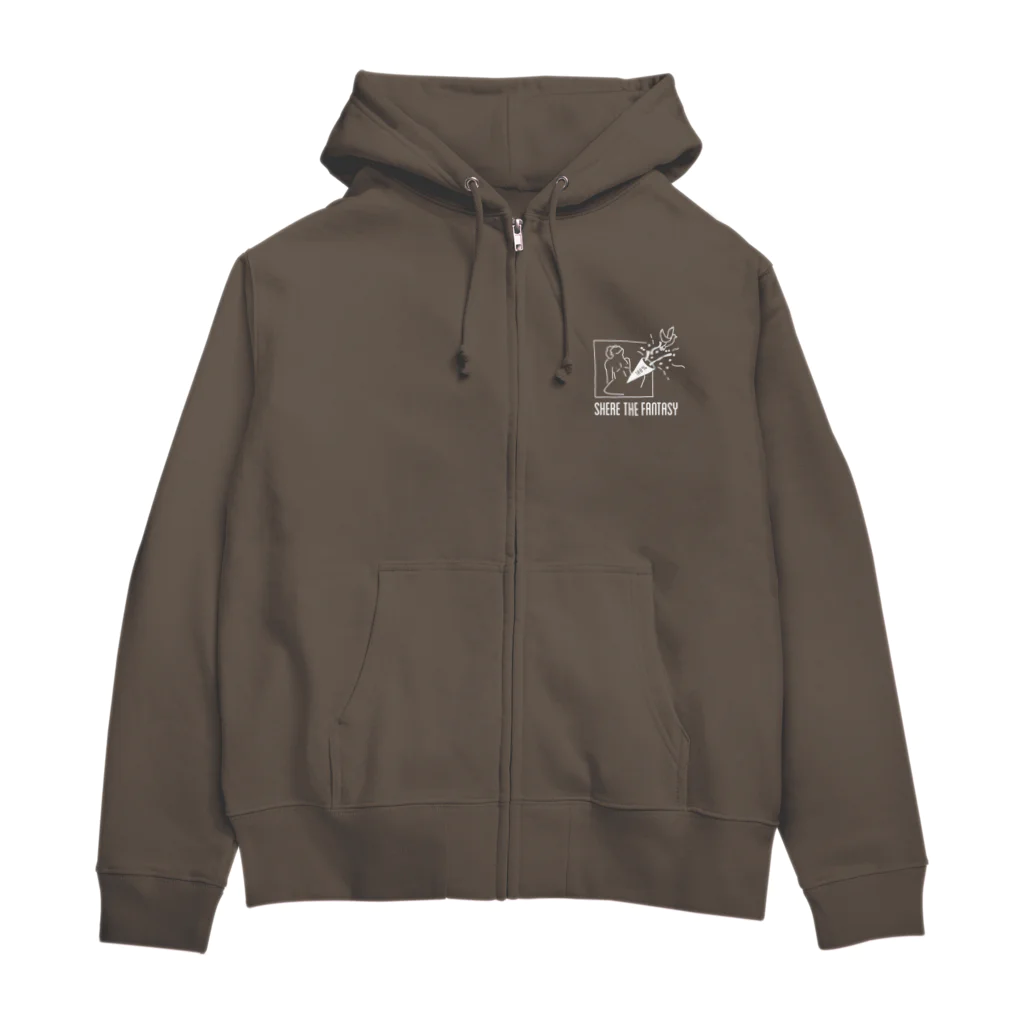 monCheriのfantasyホワイト Zip Hoodie