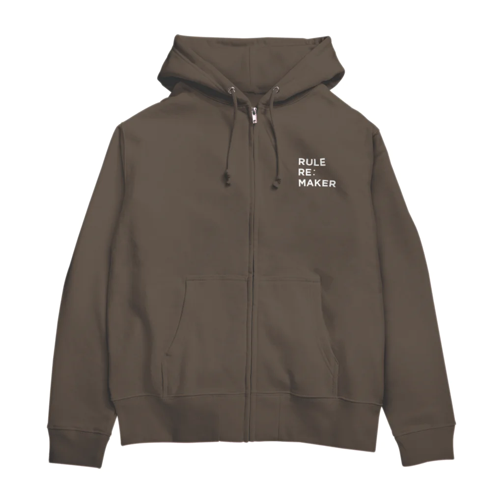 クラウドサインのRULE RE:MAKER（白ロゴ） Zip Hoodie