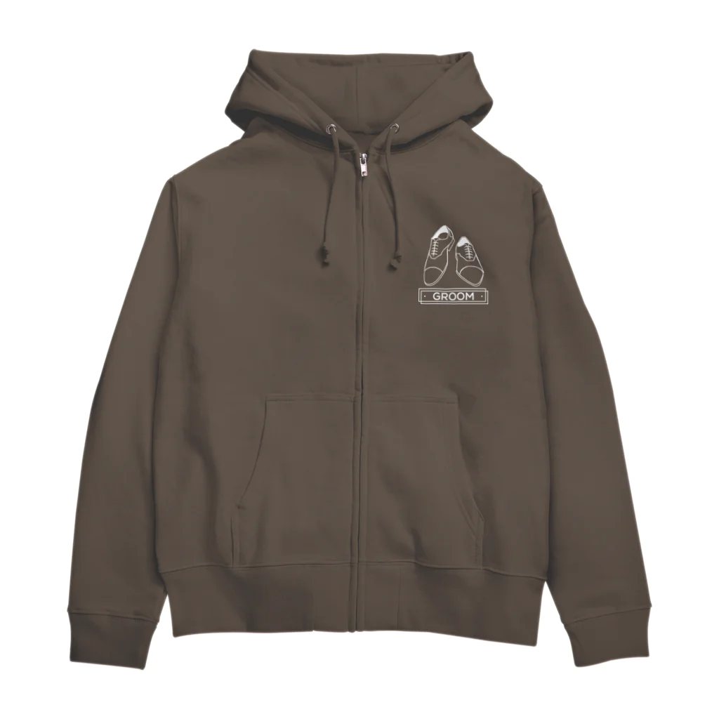 ペアTシャツ屋のシバヤさんのペア(GROOM)シューズ_ライン(白) Zip Hoodie