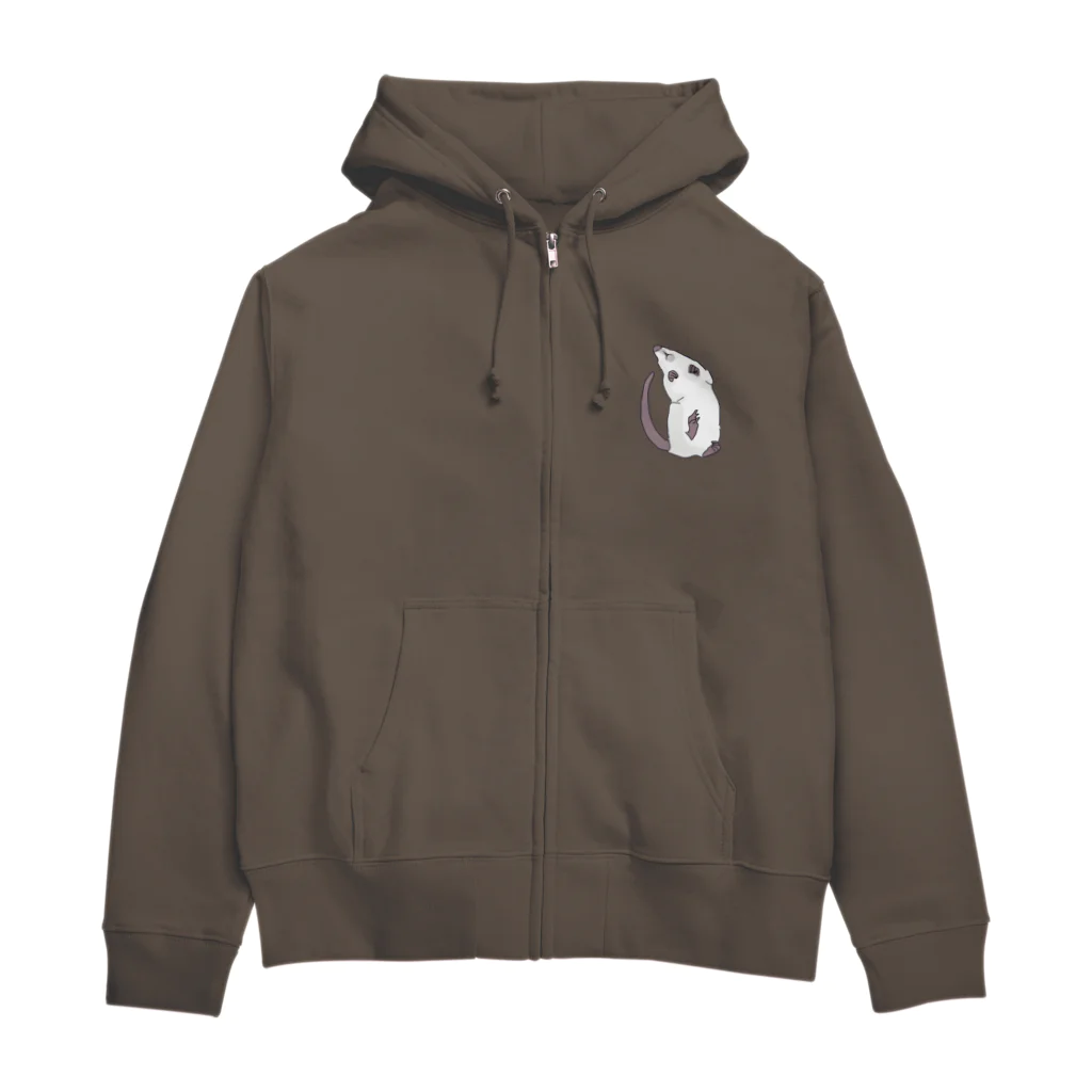 しらたまのあおむけラット Zip Hoodie