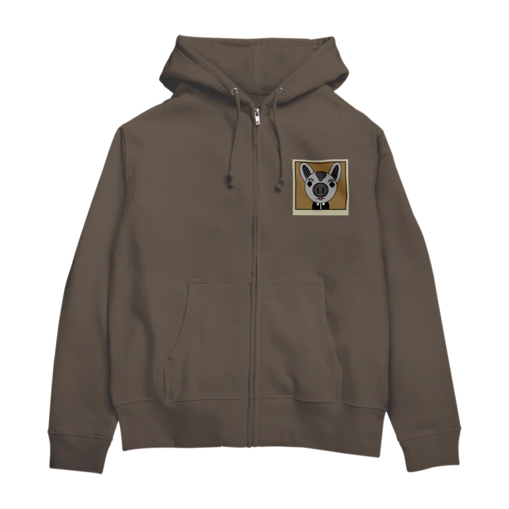 usa100のピキーン！うさぶた寝不足 Zip Hoodie