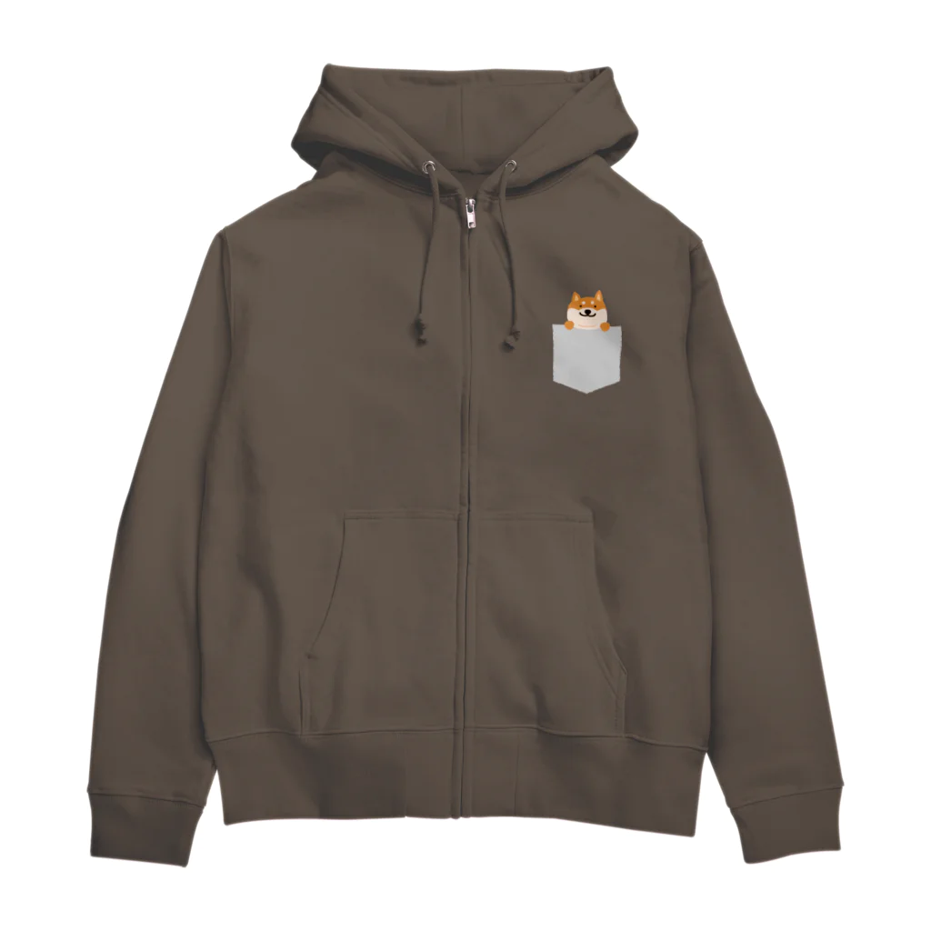 しばじるしデザインのひょっこり柴犬 Zip Hoodie