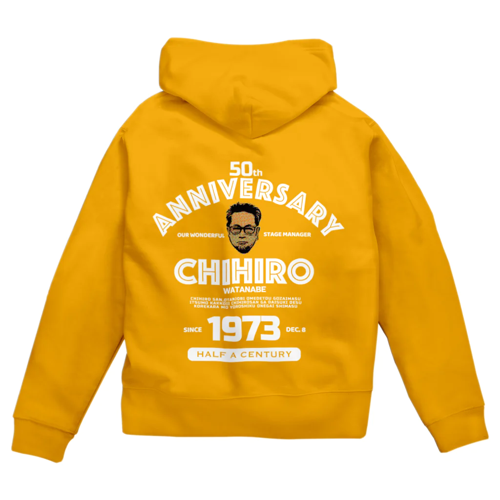 TINY PUNKの【文字白】CHIHIRO 50th Anniversary Zip Hoodie