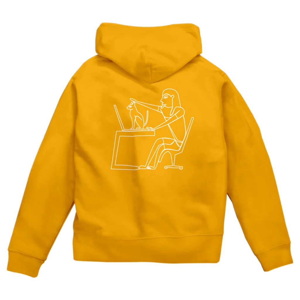 mojokinnの古代エジプトのリモートワーク Zip Hoodie