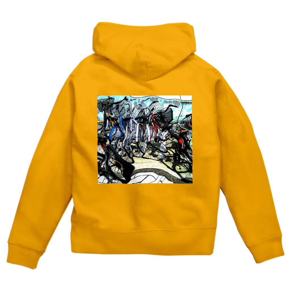 日々好日屋2号店の自転車ドミノ Zip Hoodie