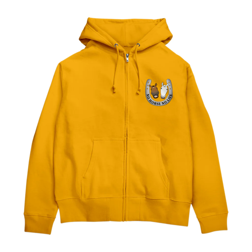 SHOP HAPPY HORSES（馬グッズ）の蹄鉄デザイン（メタル） Zip Hoodie