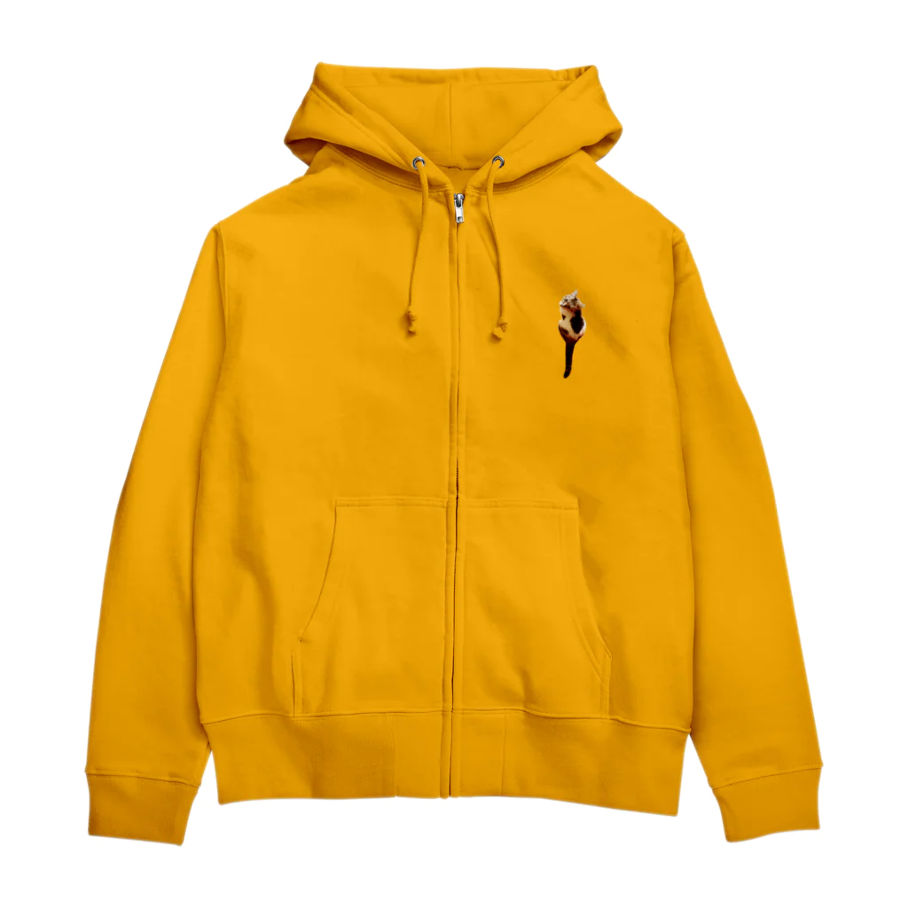 猫沢太陽の見返り三毛猫 Zip Hoodie