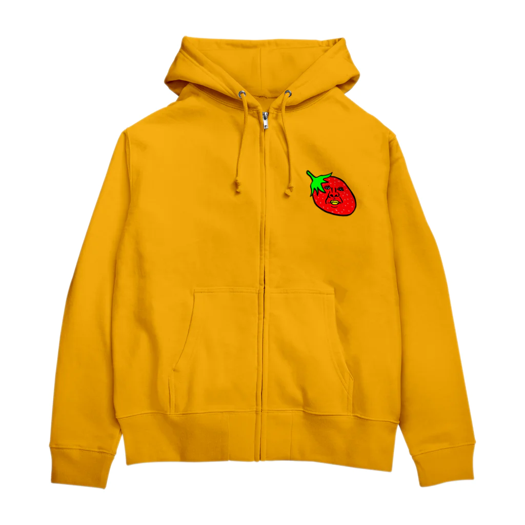 右手リアンうめもと公式のイチゴのかずや Zip Hoodie