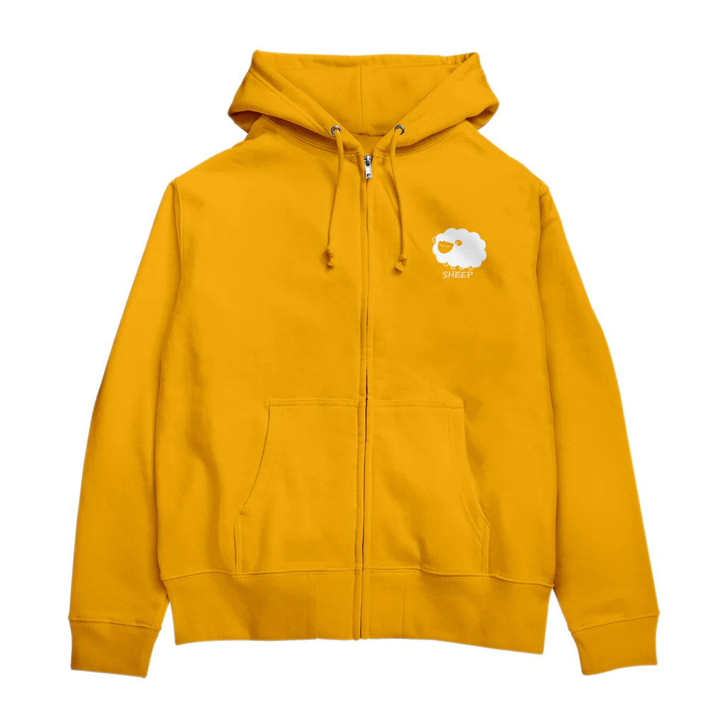 ぱとらっすの賢いぬ工房のひつじのもふもふ Zip Hoodie