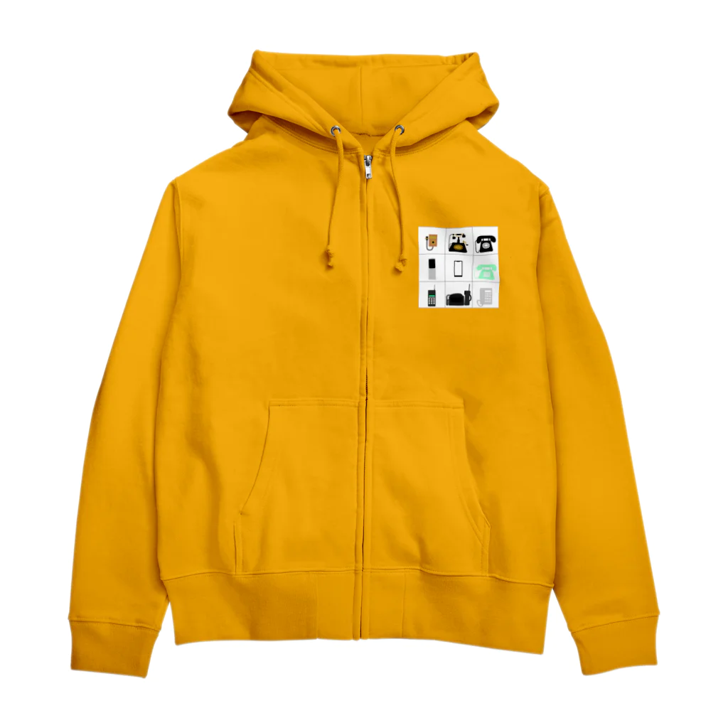 Daikichi Sugawaのホビースペースの電話の歴史(枠あり) Zip Hoodie