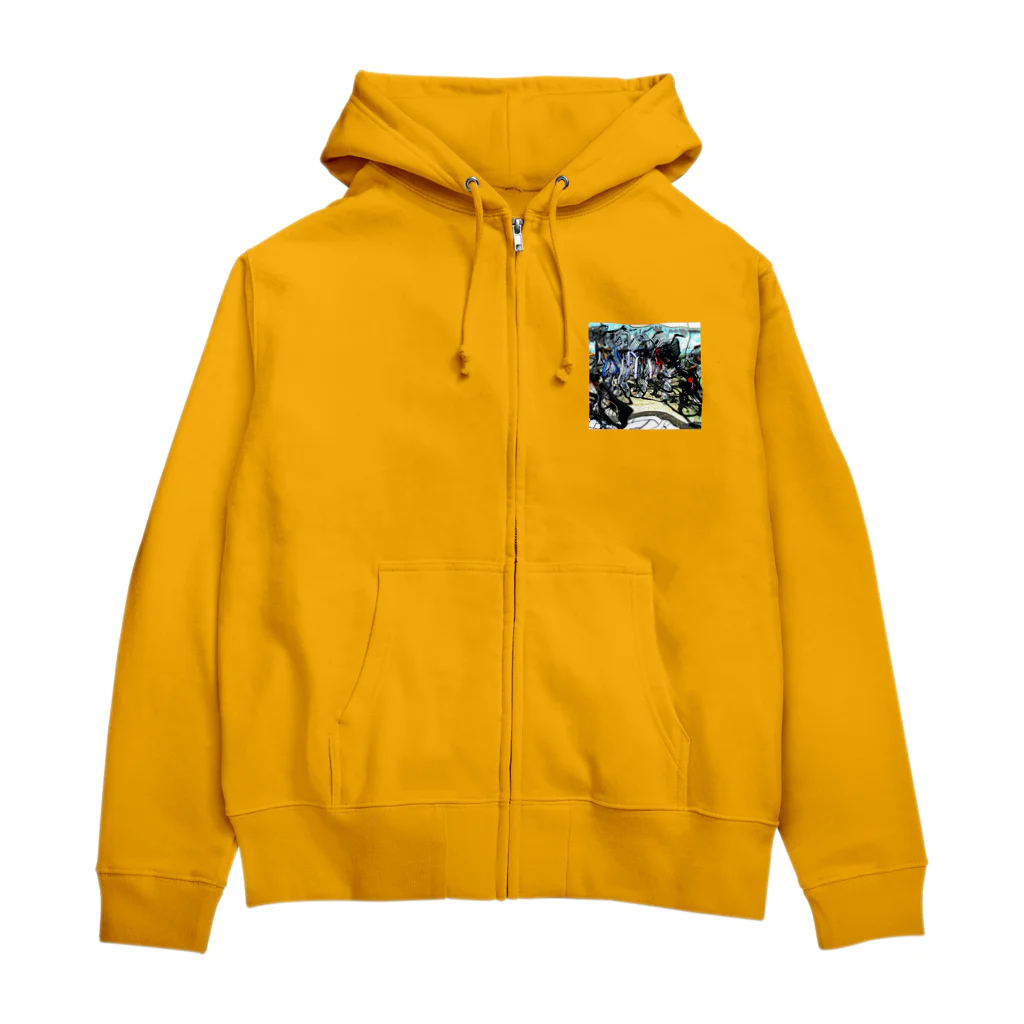 日々好日屋2号店の自転車ドミノ Zip Hoodie