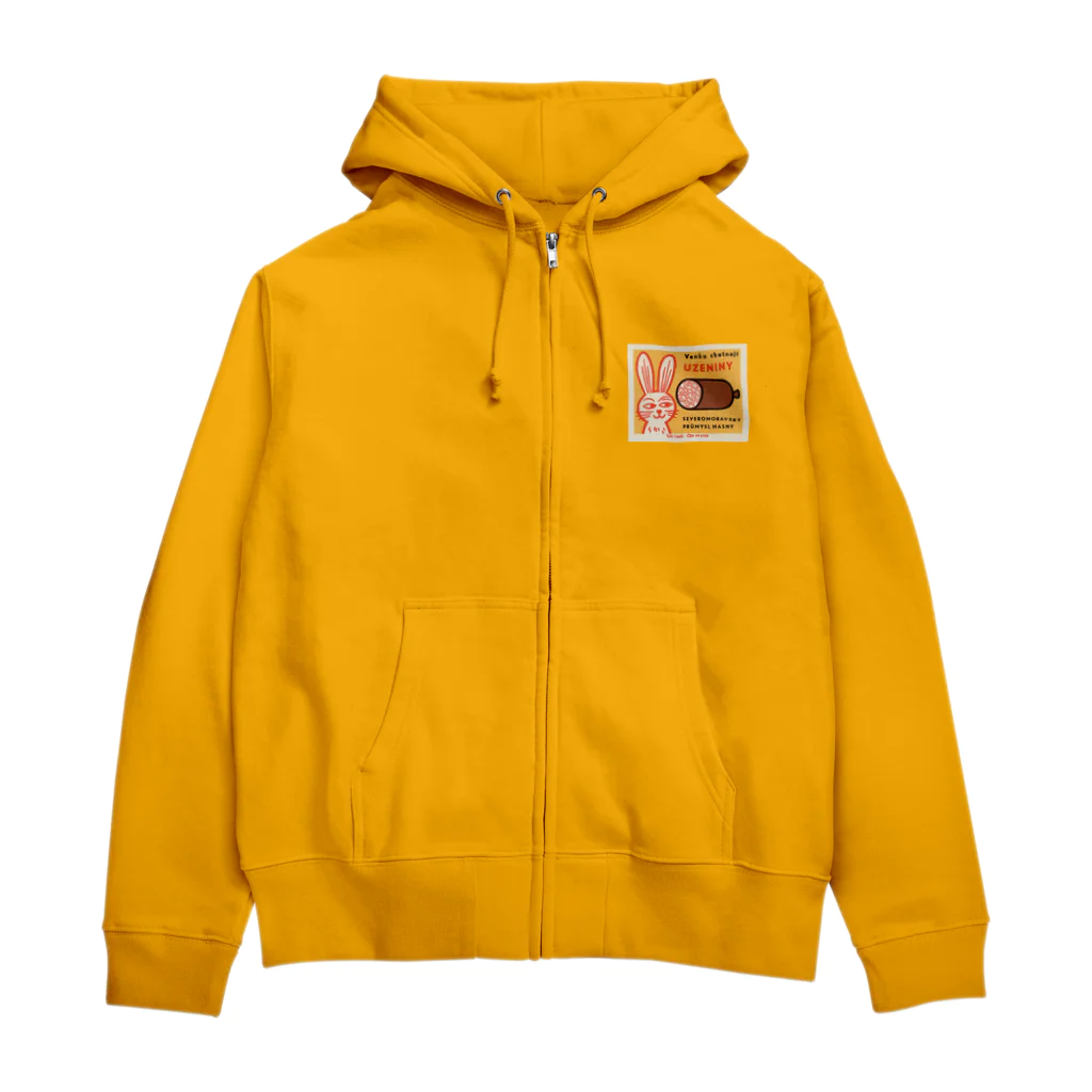 YS VINTAGE WORKSのチェコ　ウサギとソーセージ Zip Hoodie