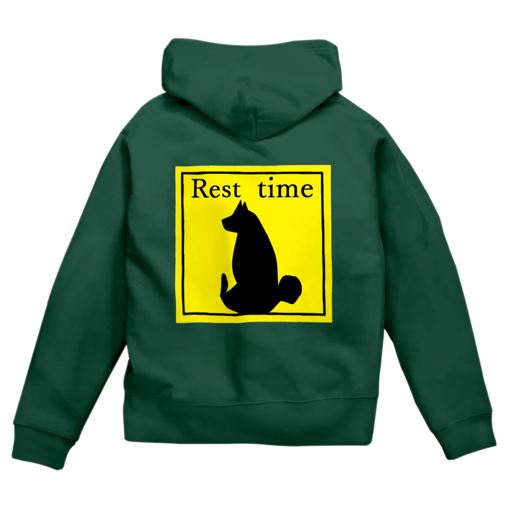 いっぷく処 てんてんのもっちり柴シルエット１(Rest time) Zip Hoodie