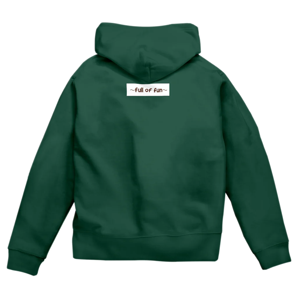 full  of funのビンテージ風ステンシルボード Zip Hoodie