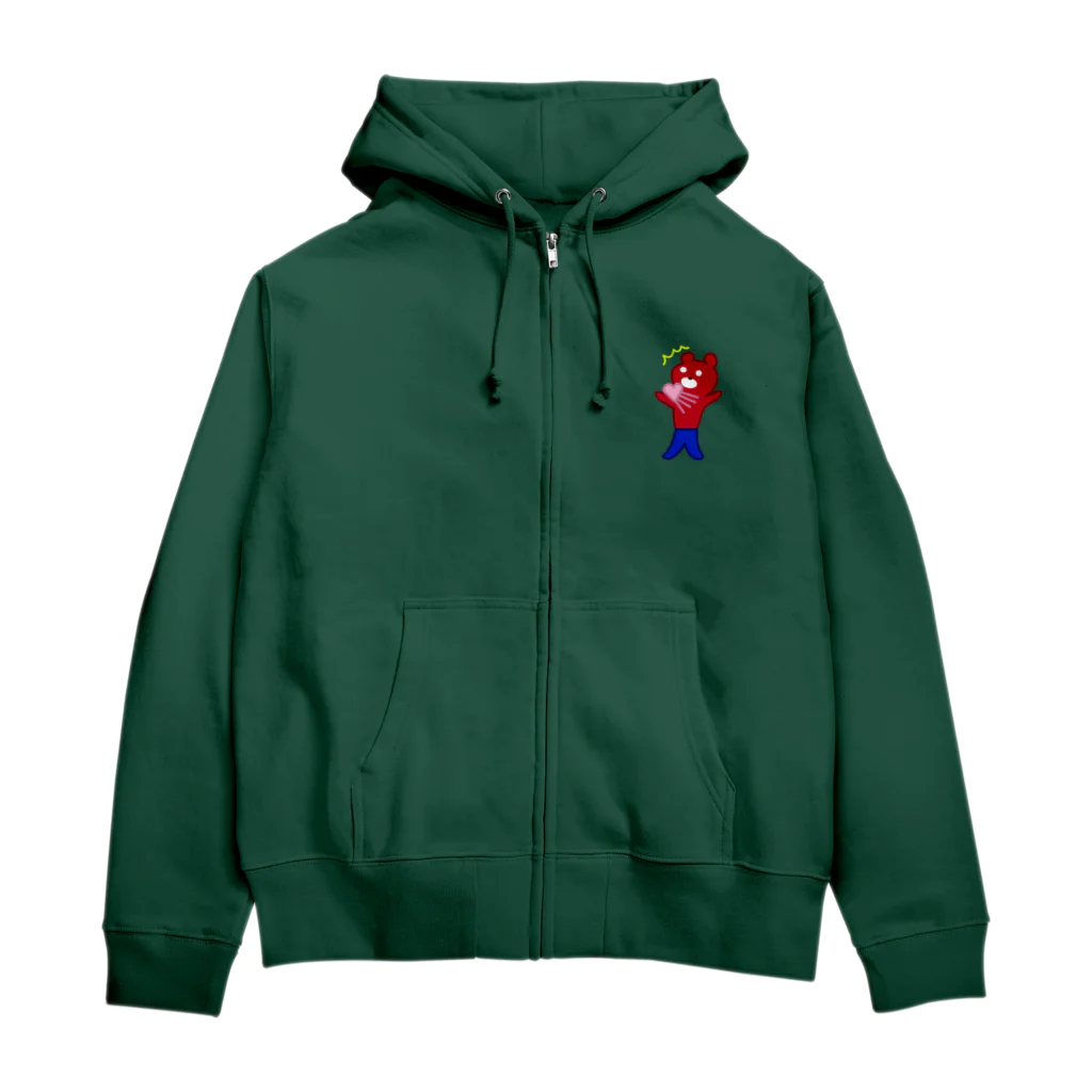 ひよこのおみせのドッキン！赤いくま Zip Hoodie