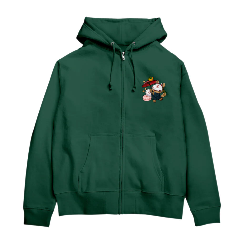 ぎんいろ工房の練り切りたぬきちゃん Zip Hoodie