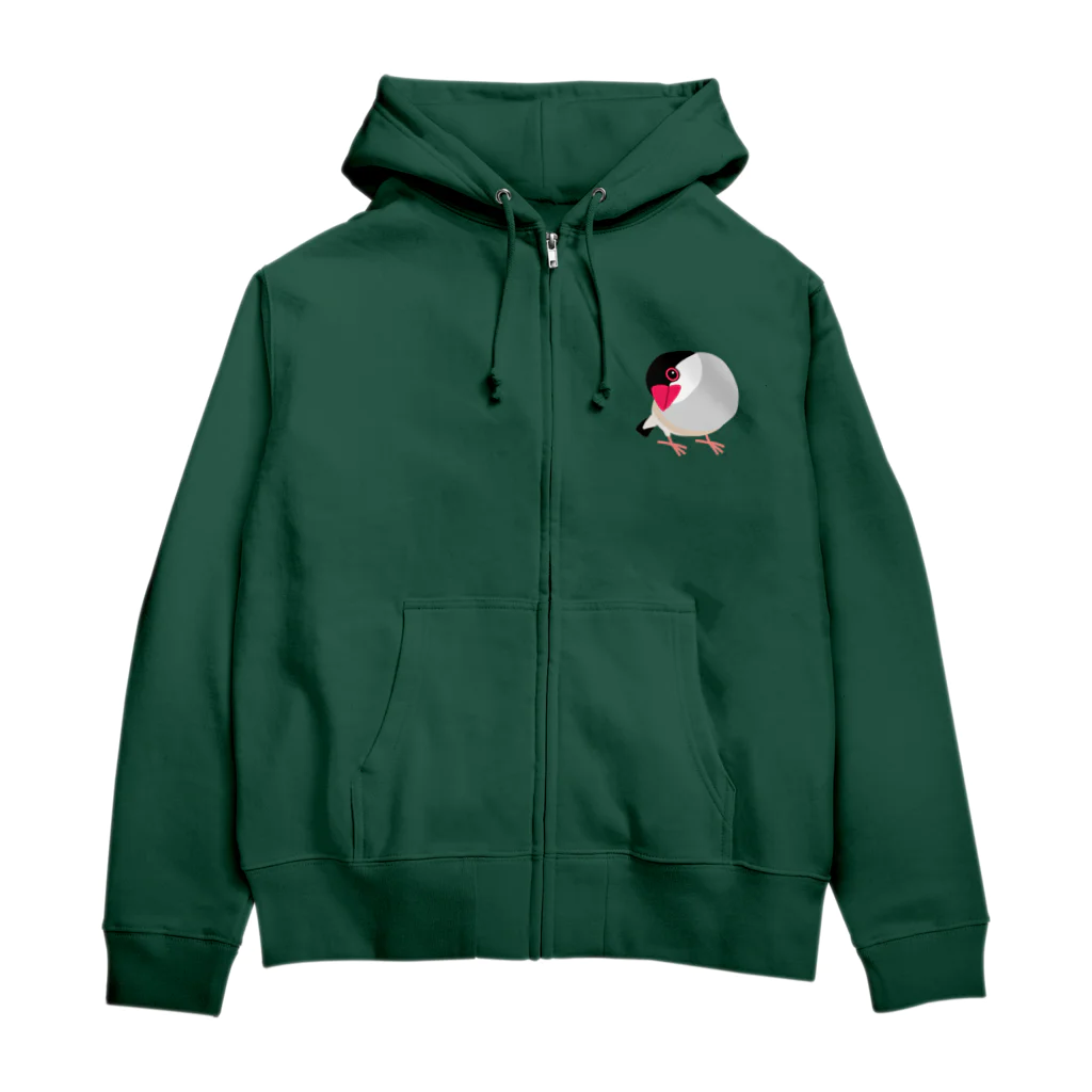 ほほらら工房 SUZURI支店の首をかしげる桜文鳥 Zip Hoodie