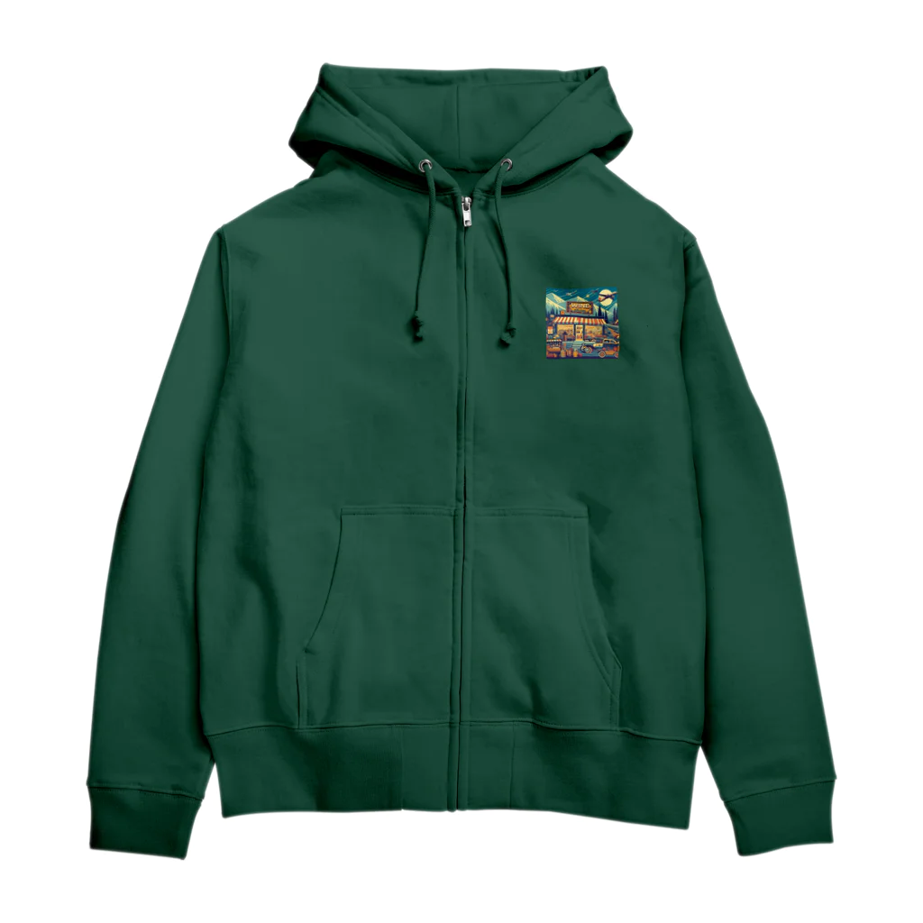 MOONY'S Wine ClosetのRetro Snow Mountain Wine Zip Hoodie