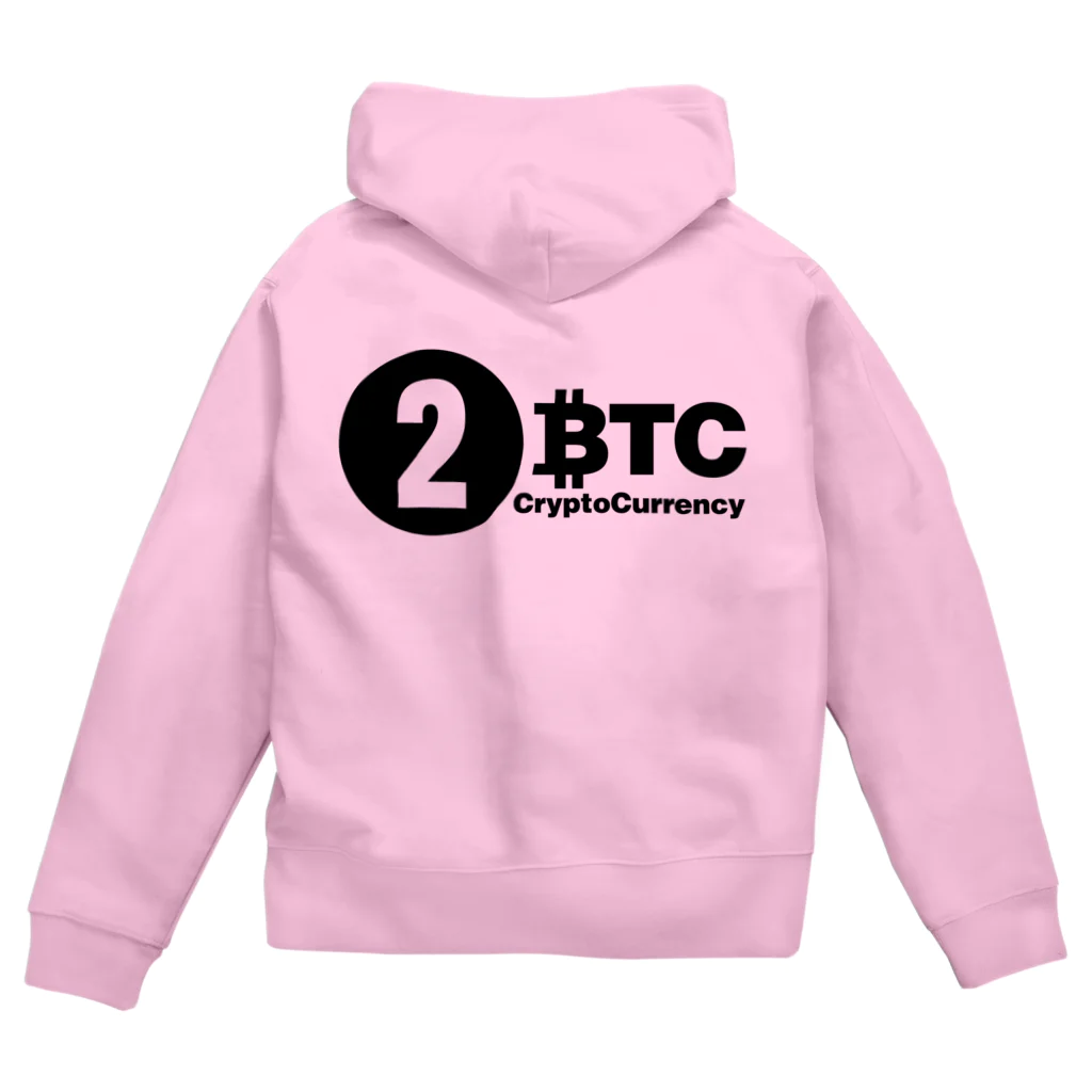 10BTCの2BTC(Black-Logo) Zip Hoodie