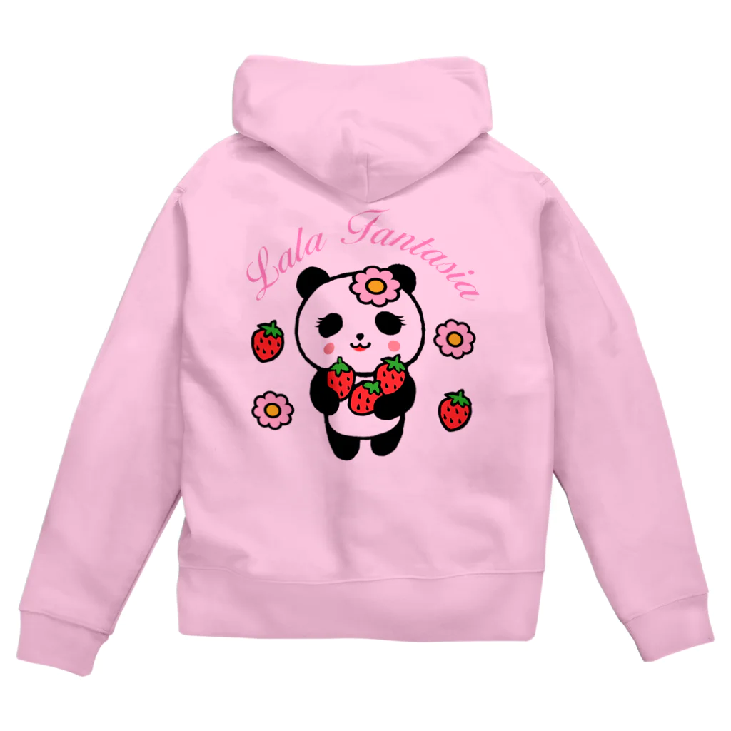 Lala Fantasia SUZURI StoreのLala Panda いちご Zip Hoodie