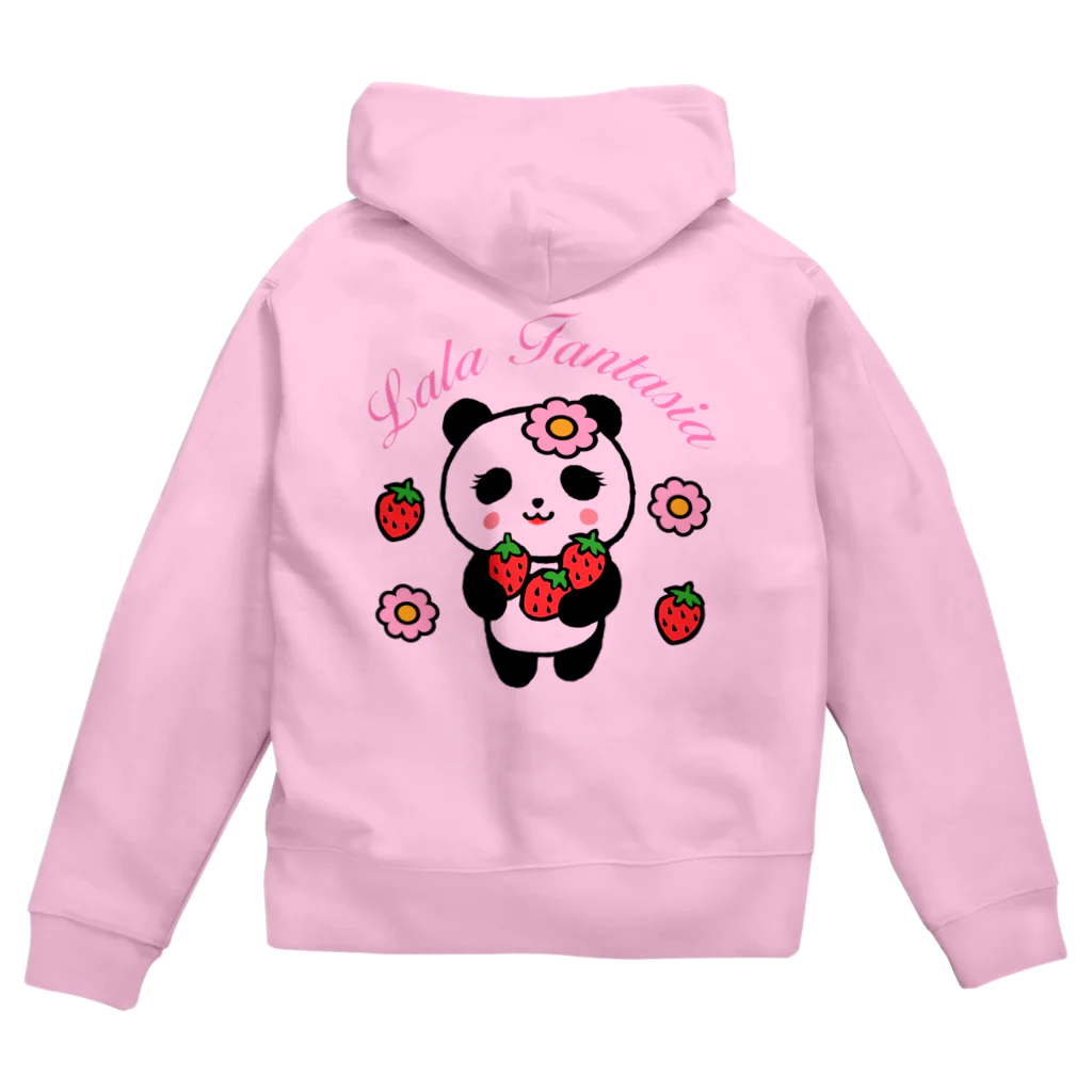 Lala Fantasia SUZURI StoreのLala Panda いちご ジップパーカー