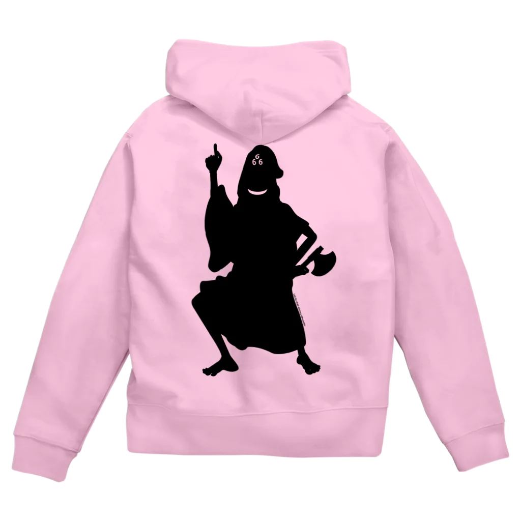 Cɐkeccooのホラーズシルエット(三角帽子) Zip Hoodie