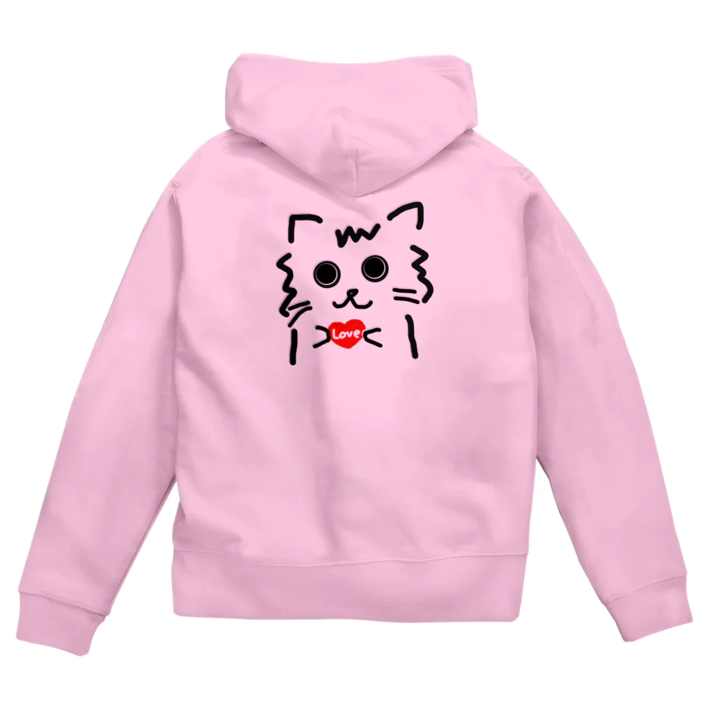 兎猫庵のハート猫 Zip Hoodie