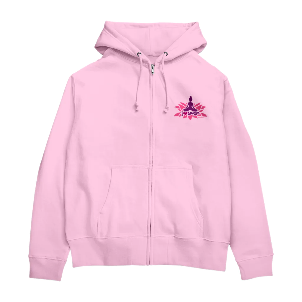 FOXY COLORSのI LOVE YOGA by foxycolors Zip Hoodie