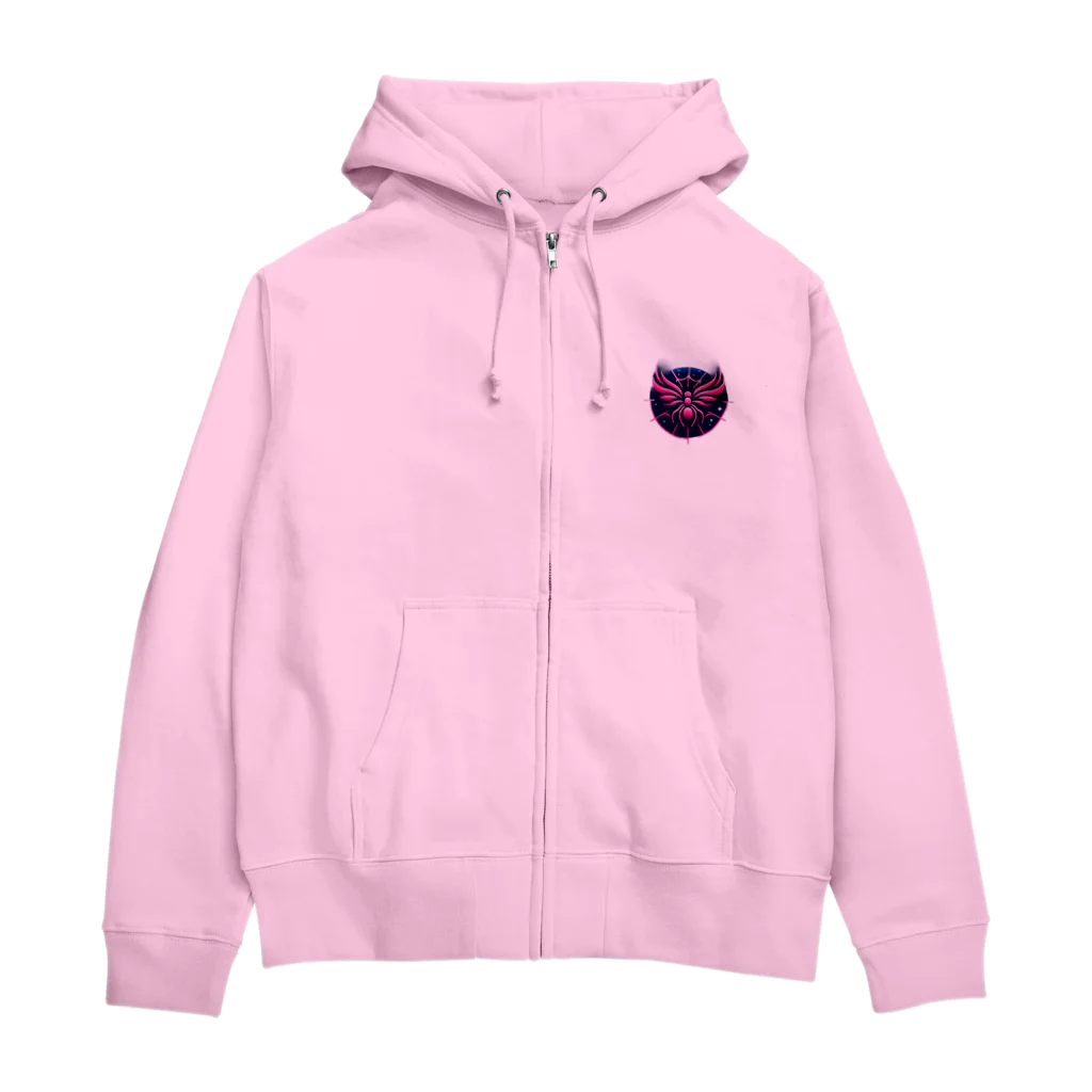 uminosobakaraのピンクスパイダー Zip Hoodie