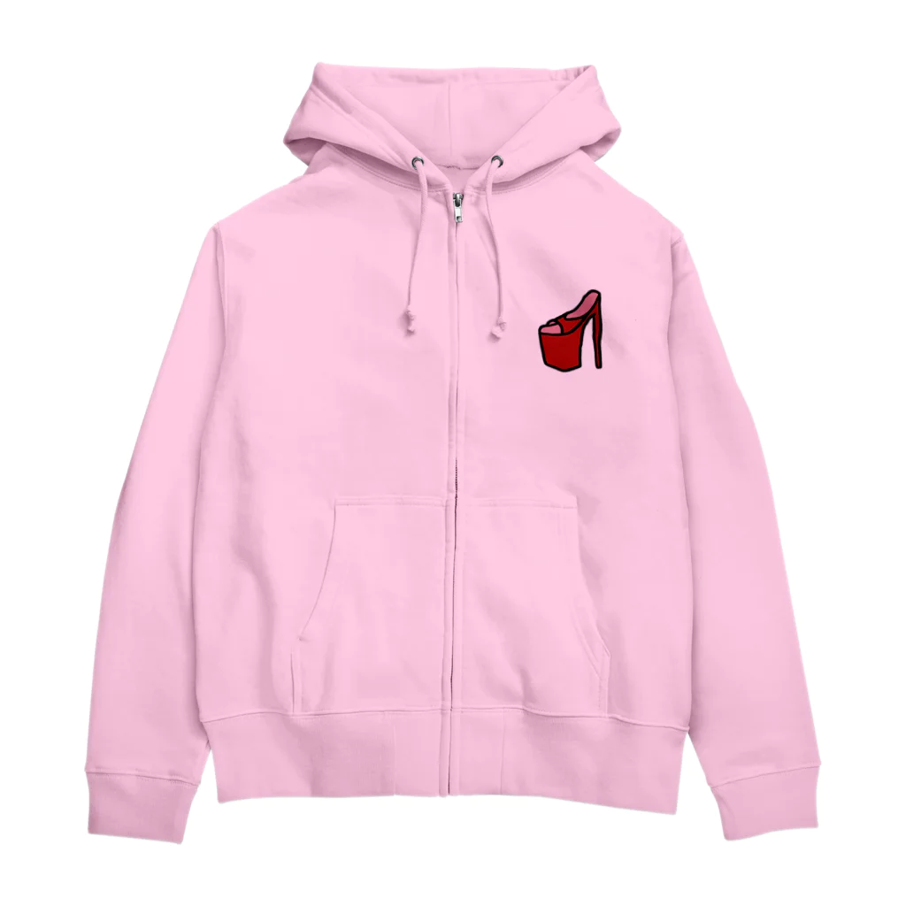 Mecavの👠ヒールワンポイント　シャンデリアキャラバン Zip Hoodie