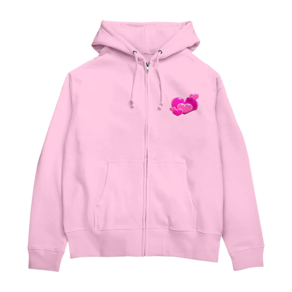 ゆらなんめがねの平成女児ハート Zip Hoodie