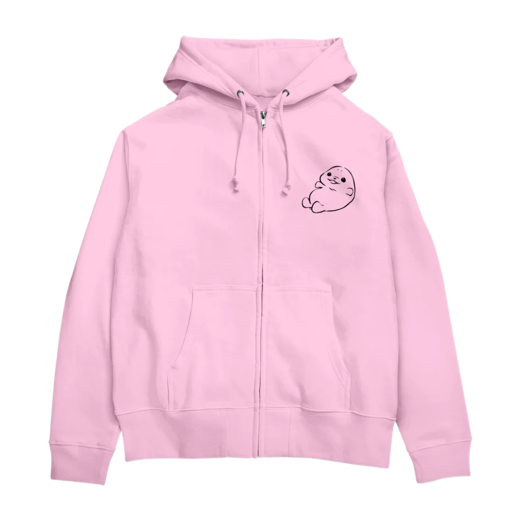 えーしょんシール【アザラシ・将棋】の筆っぽアザラシ Zip Hoodie