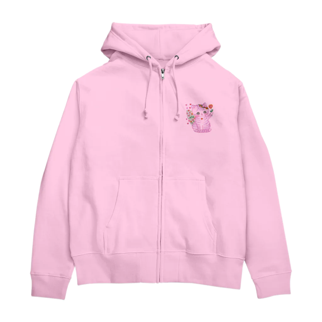 メルティカポエミュウのにゃるる(せなかに天使の羽) Zip Hoodie