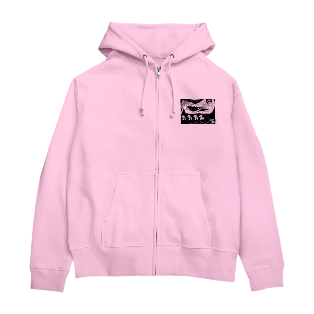 入り江わにアナログ店の人魚と天使と白い薔薇 Zip Hoodie