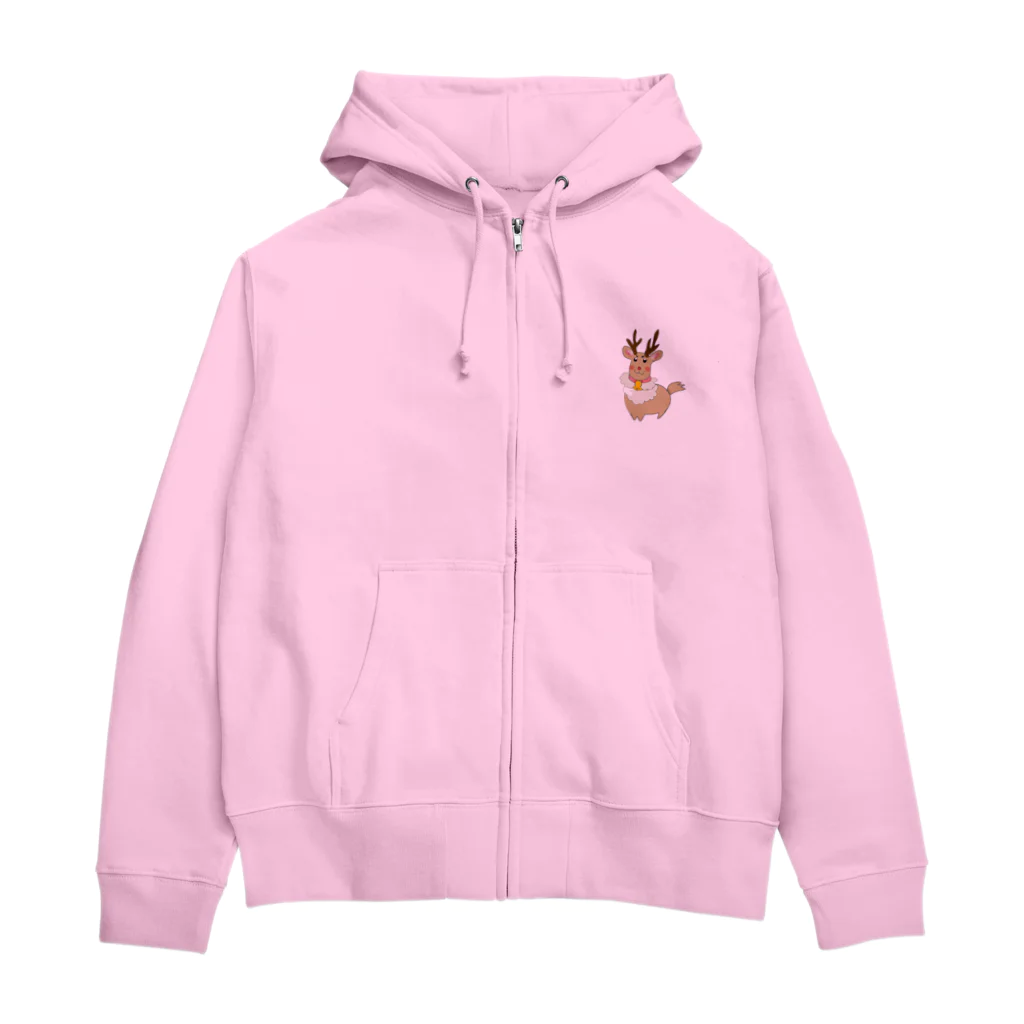 maru-ekomaruのトナカイくん Zip Hoodie