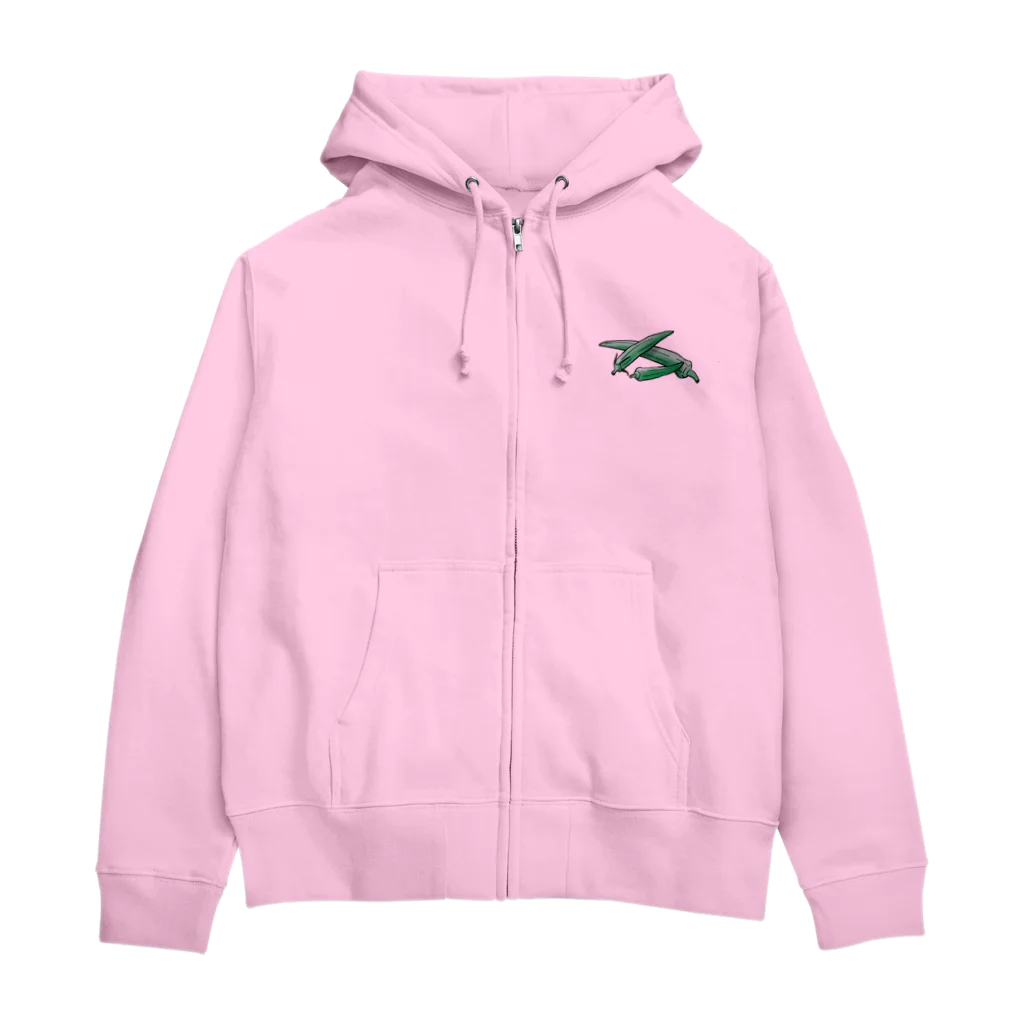 サルハ亭の家庭菜園シリーズ　おくら Zip Hoodie