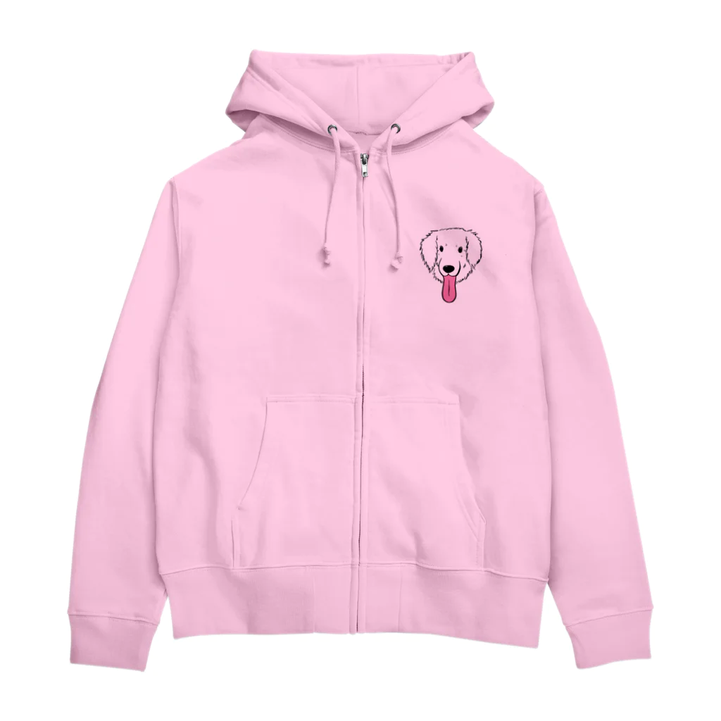 Chiyo.Wan(🐕🕊️のお店)のながーいベロのわんこ Zip Hoodie