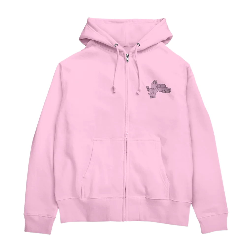 バイオのぬりえのけいきのいいワニ　シャイニィーぬりえ Zip Hoodie