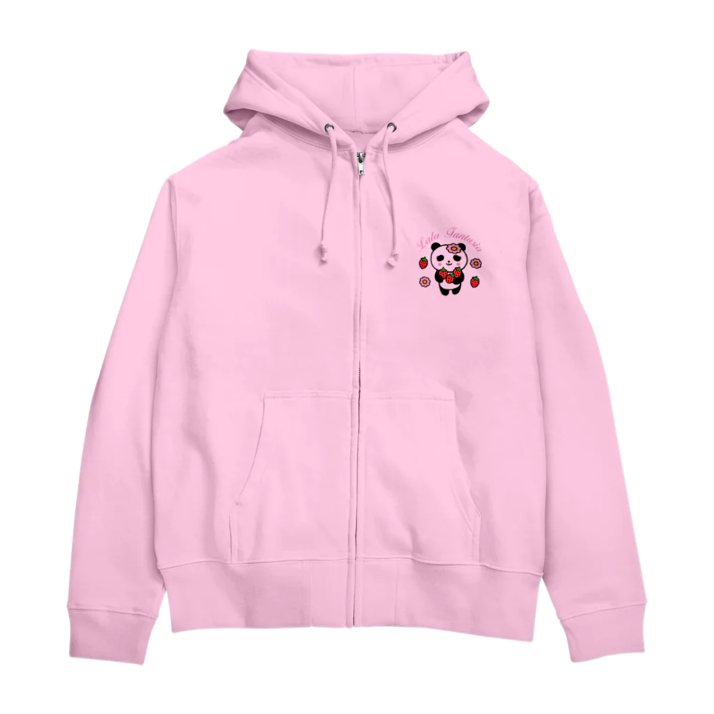 Lala Fantasia SUZURI StoreのLala Panda いちご Zip Hoodie