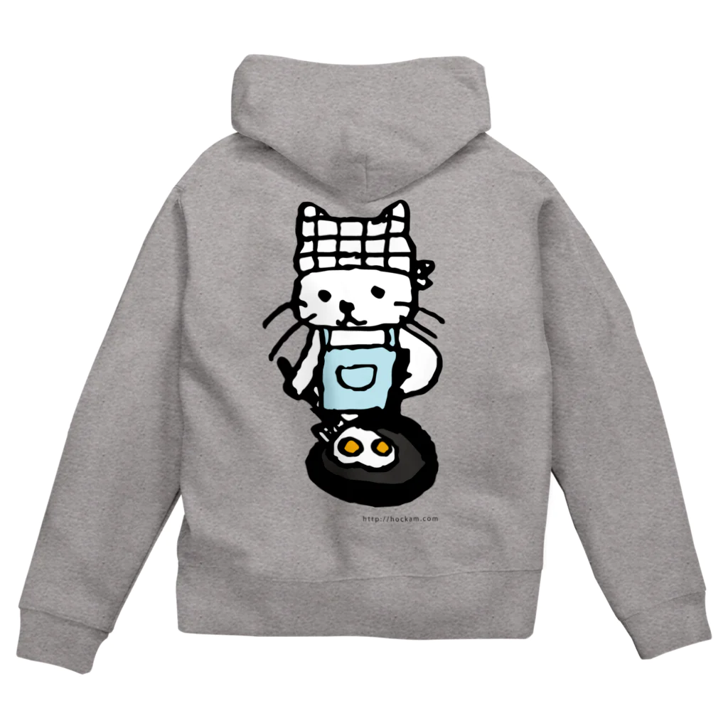 ほっかむねこ屋（アトリエほっかむ）のめだまやきやくねこ Zip Hoodie