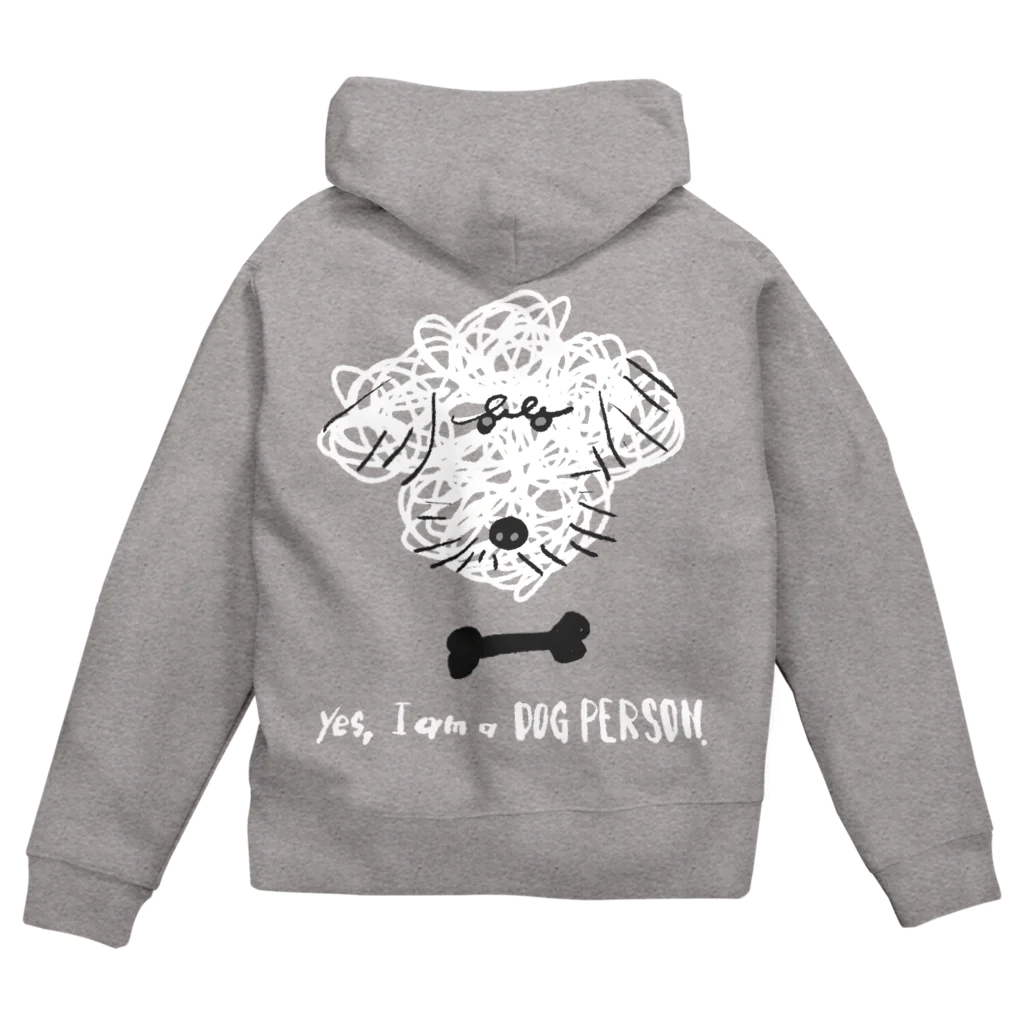 mya-mya=MIYA JUNKO's shop 02のyes, I am a DOG PERSON. / ver.3 Zip Hoodie