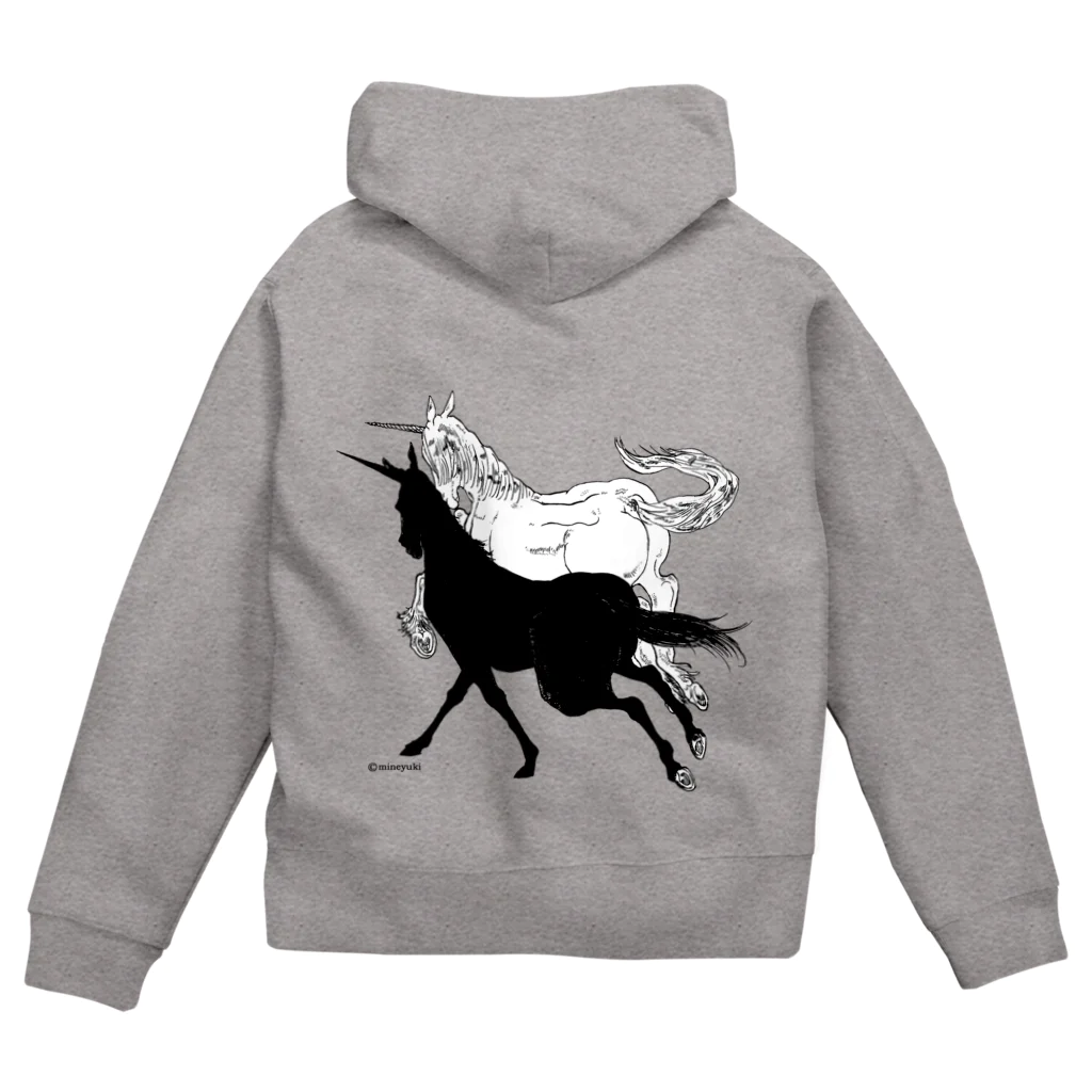 made blueのMonochrome Unicorn Zip Hoodie